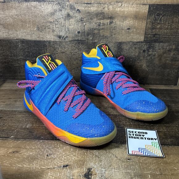 Nike Kyrie 2 Promo EYBL Basketball Shoes Sneakers Blue Size 5.5Y - Picture 1 of 9